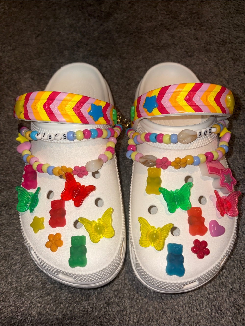 Women’s limited edition platform Crocs w all Jibbitz